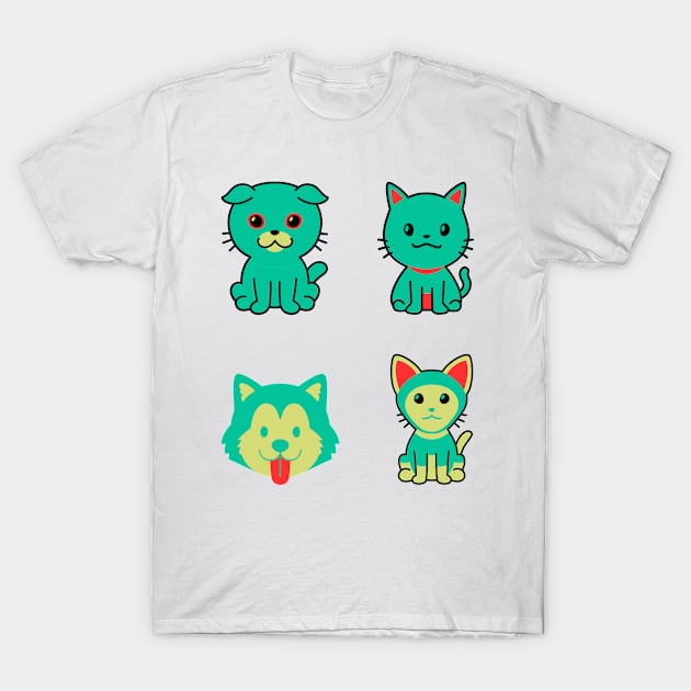 Cool cute beautiful Kitties cat with gorgeous dog T-Shirt by BEL-Shop